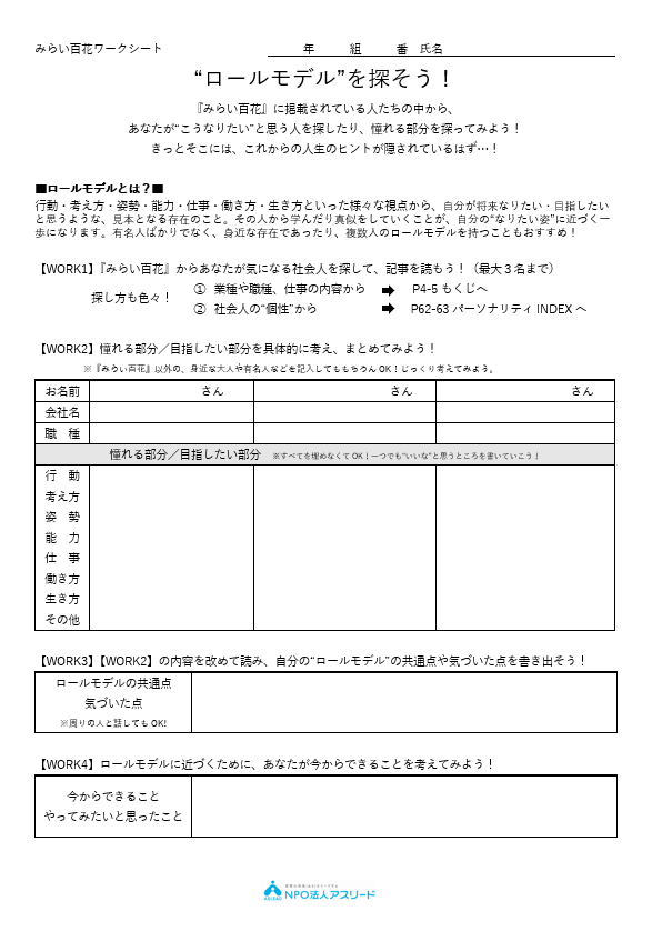 ③“ロールモデル”を探そう！